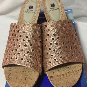 White Mountain Wedge Sandals.